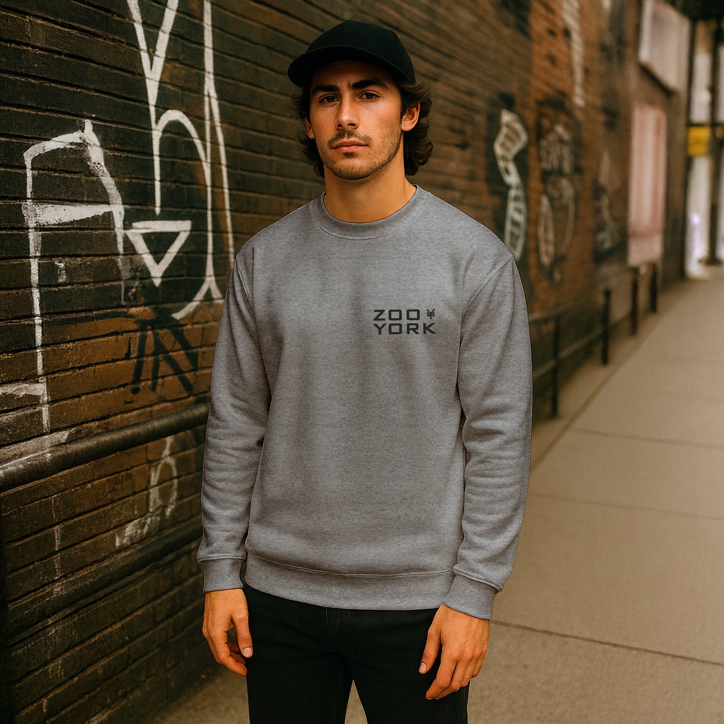 ZOO YORK INSTITUTE CREW SWEAT HEATHER GREY