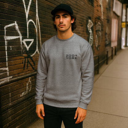 ZOO YORK INSTITUTE CREW SWEAT HEATHER GREY