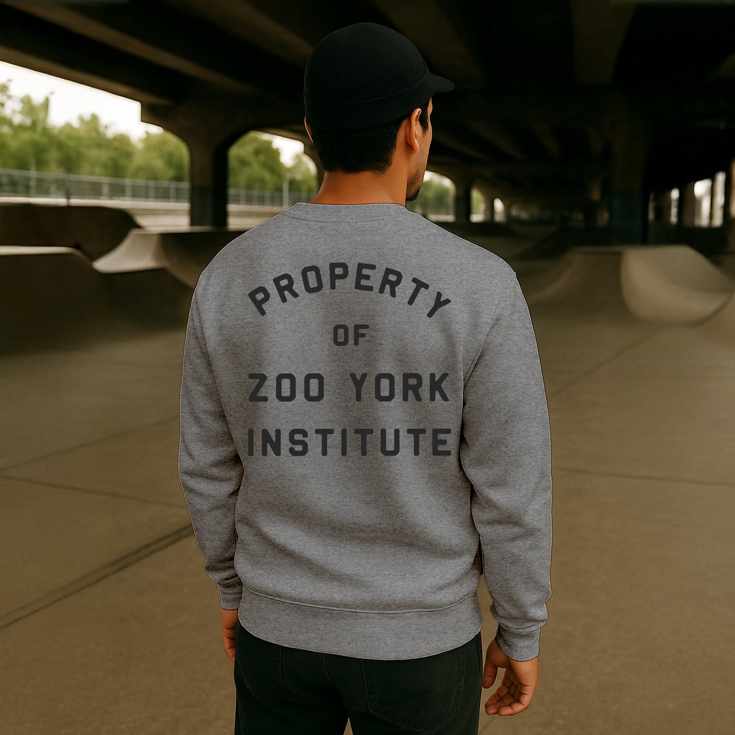 ZOO YORK INSTITUTE CREW SWEAT HEATHER GREY
