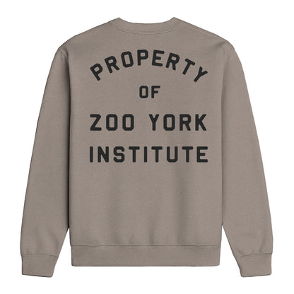 ZOO YORK INSTITUTE CREW SWEAT STONE