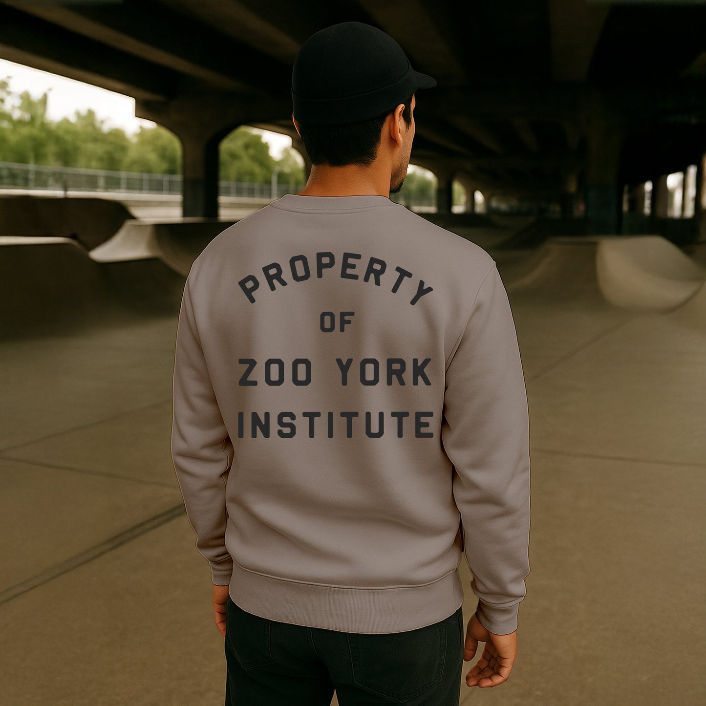 ZOO YORK INSTITUTE CREW SWEAT STONE
