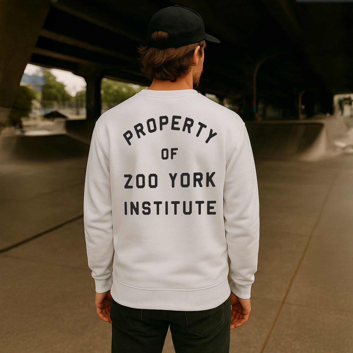 ZOO YORK INSTITUTE CREW SWEAT LITE WHITE