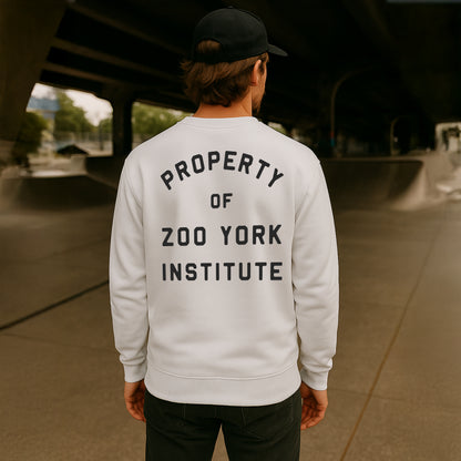 ZOO YORK INSTITUTE CREW SWEAT LITE WHITE