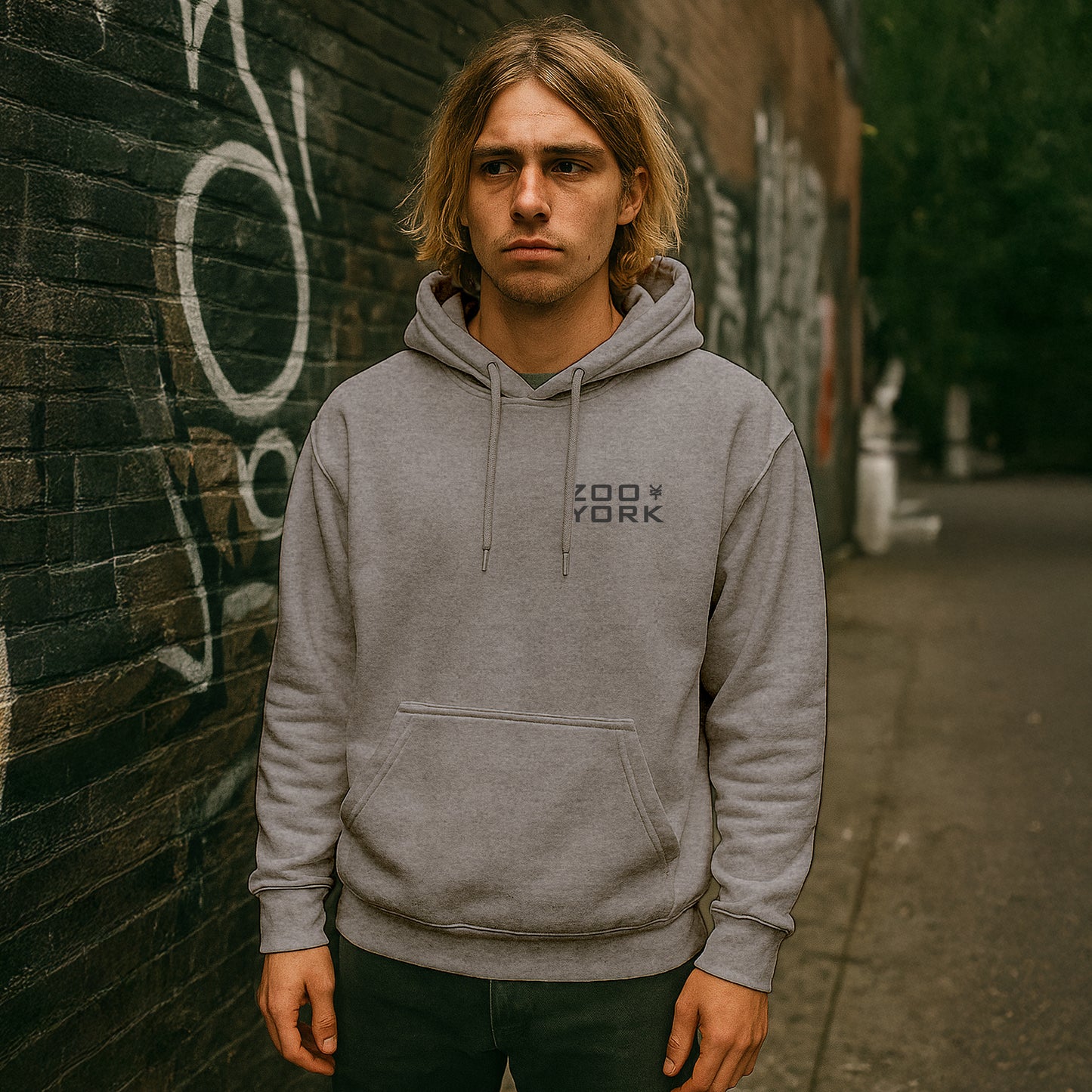 ZOO YORK INSTITUTE HOODIE HEATHER GREY