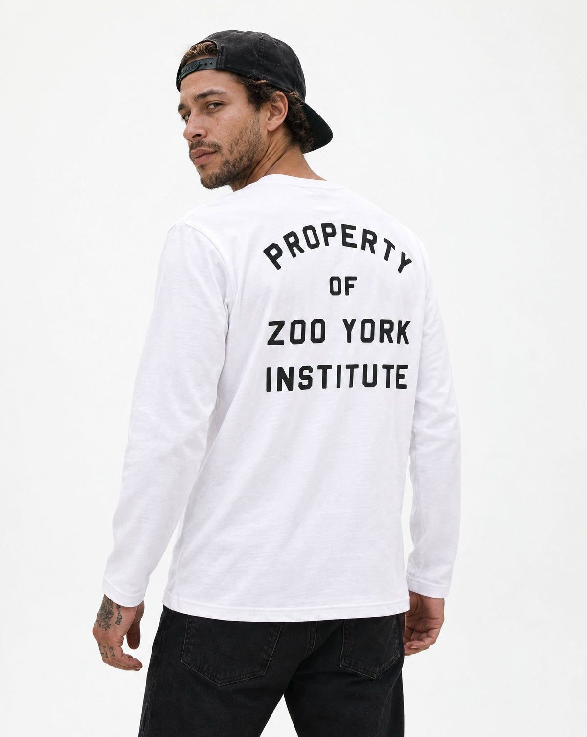 Zoo York Property Long Sleeve T-Shirt White - model back