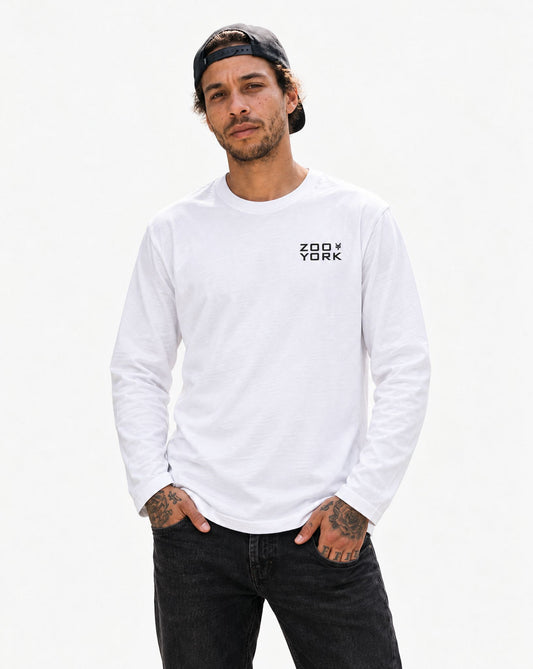 Zoo York Property Long Sleeve T-Shirt White - model front