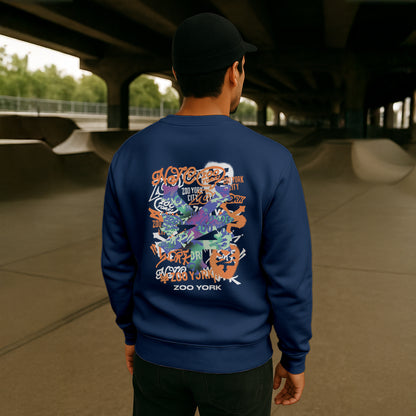ZOO YORK STENCIL LAYERS CREW SWEAT LITE AIRFORCE BLUE
