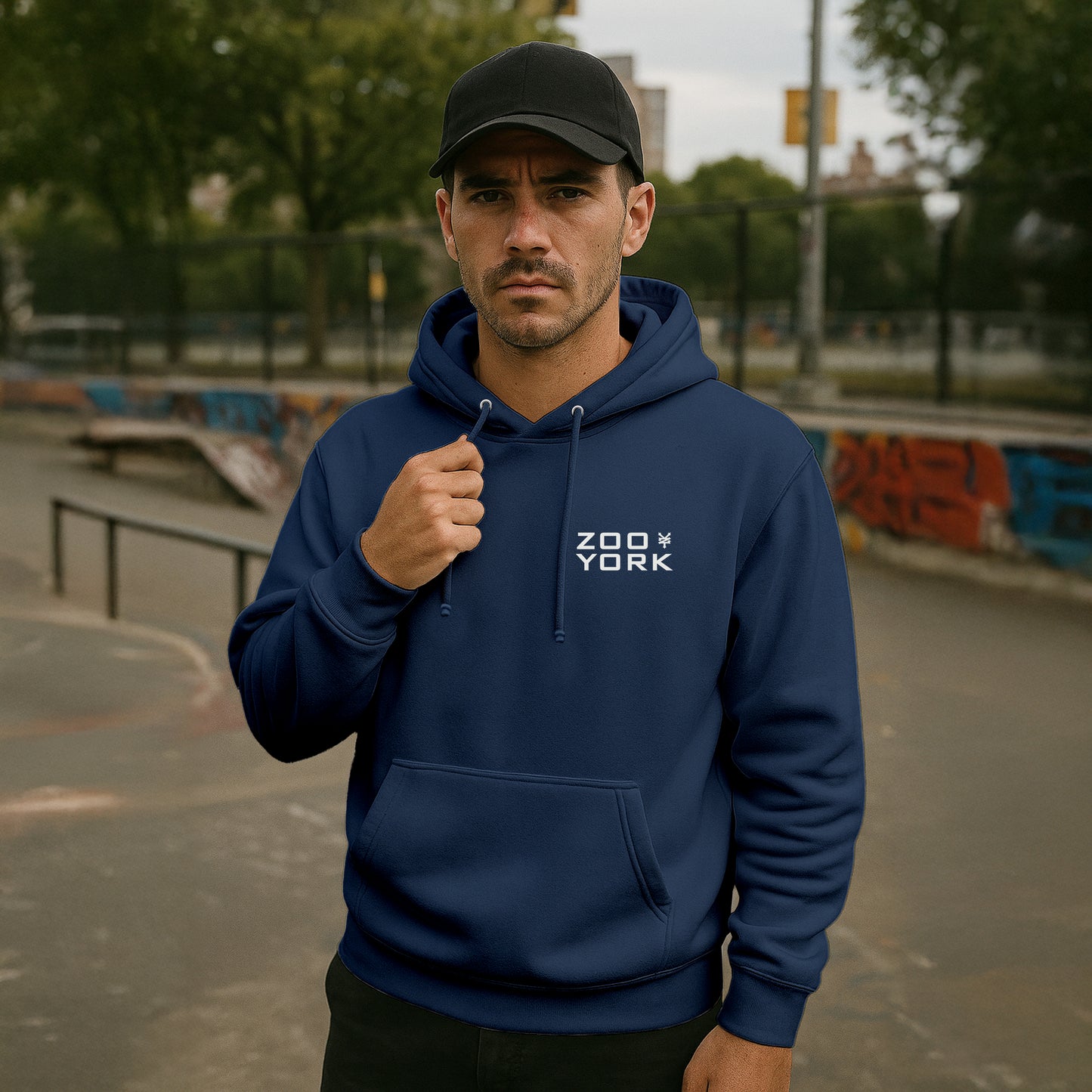 ZOO YORK STENCIL LAYERS HOODIE LITE AIRFORCE BLUE