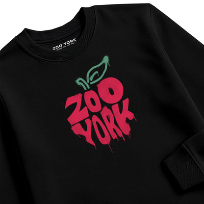 ZOO YORK BIG APPLE CREW SWEAT BLACK