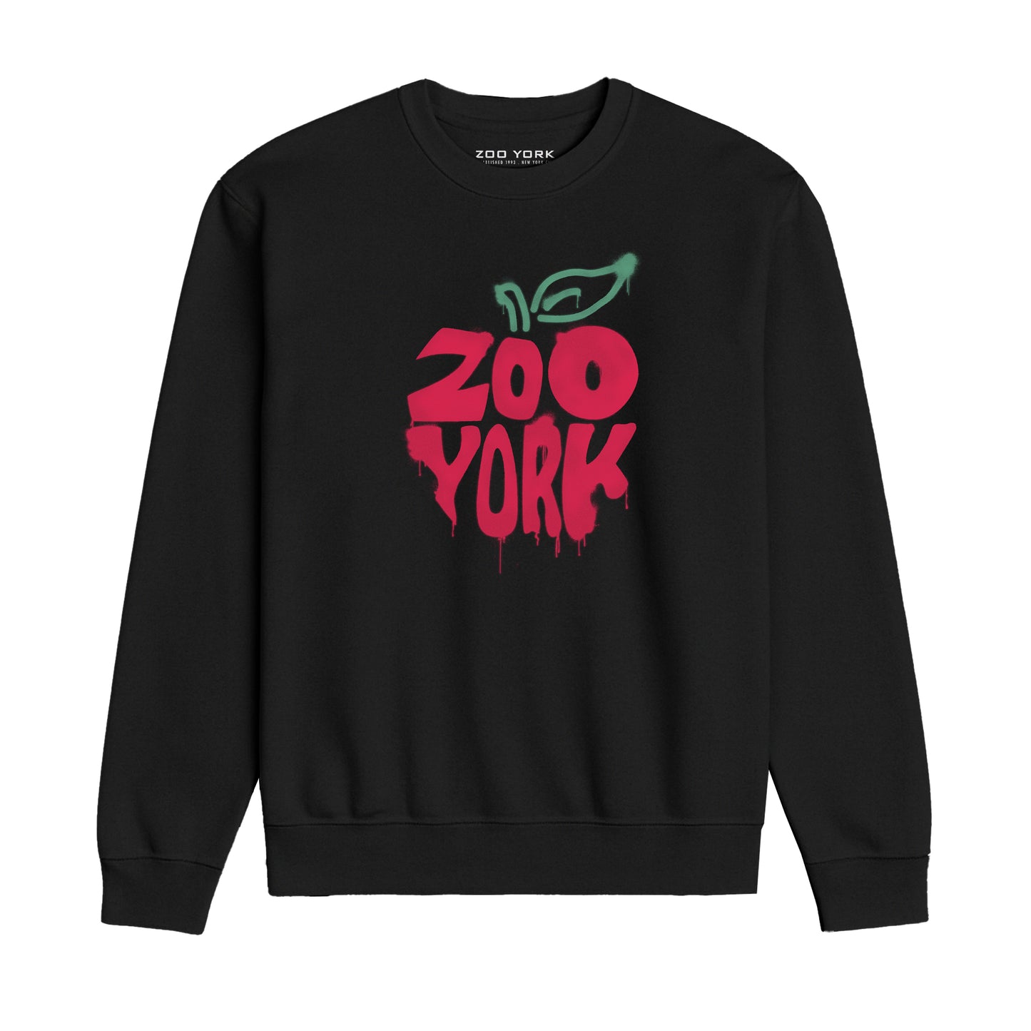 ZOO YORK BIG APPLE CREW SWEAT BLACK