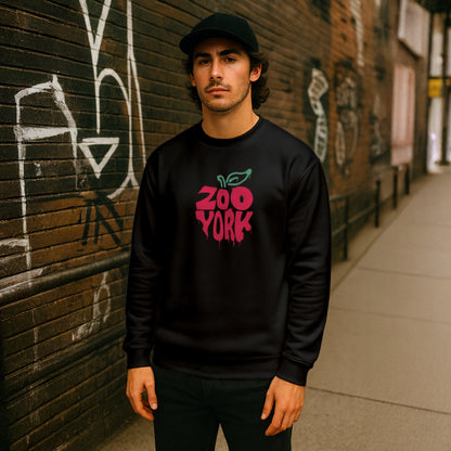 ZOO YORK BIG APPLE CREW SWEAT BLACK