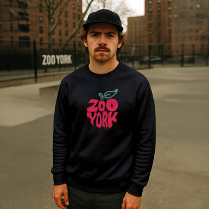 ZOO YORK BIG APPLE CREW SWEAT BLACK