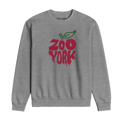 ZOO YORK BIG APPLE CREW SWEAT HEATHER GREY