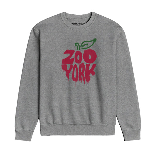 ZOO YORK BIG APPLE CREW SWEAT HEATHER GREY