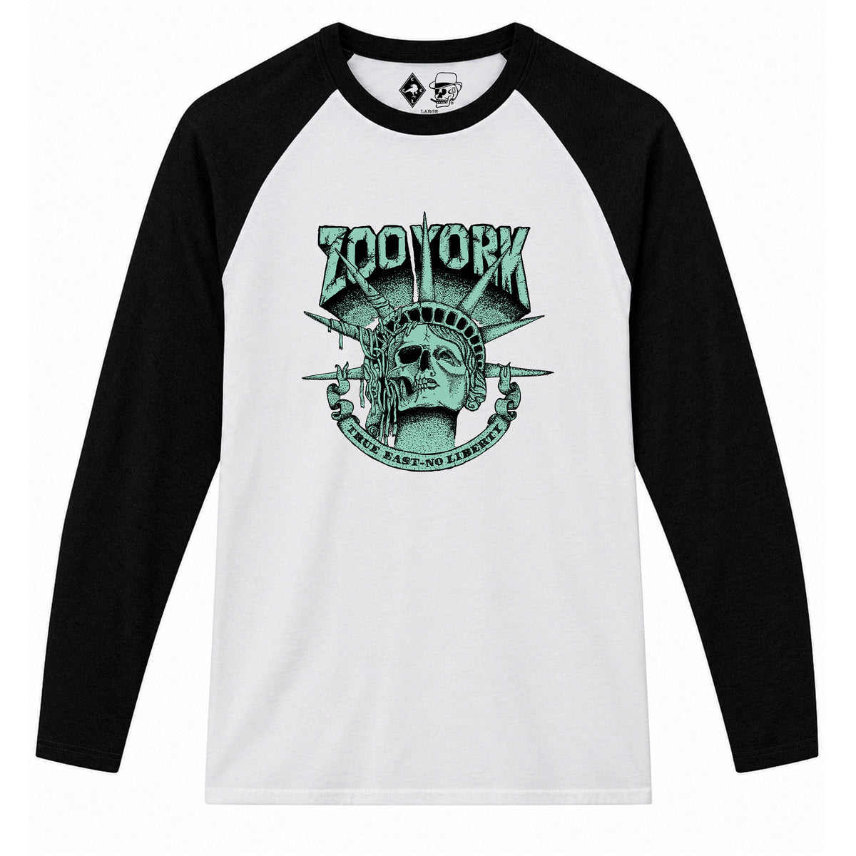 Zoo York True East Baseball Tee White/Black - front
