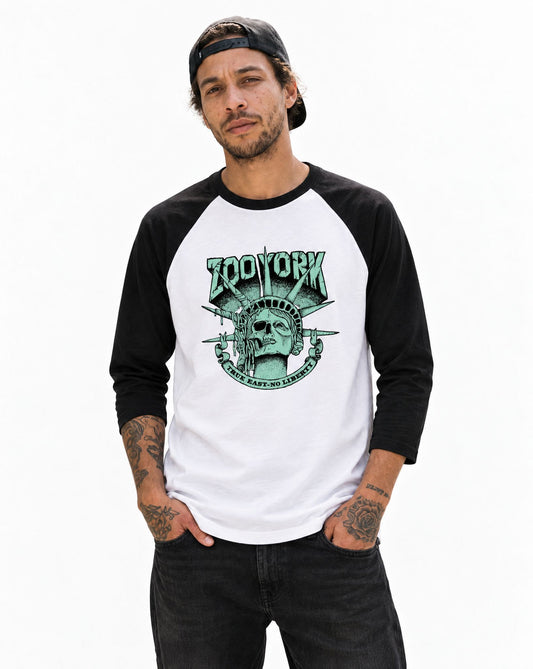 Zoo York True East Baseball Tee White/Black - model front
