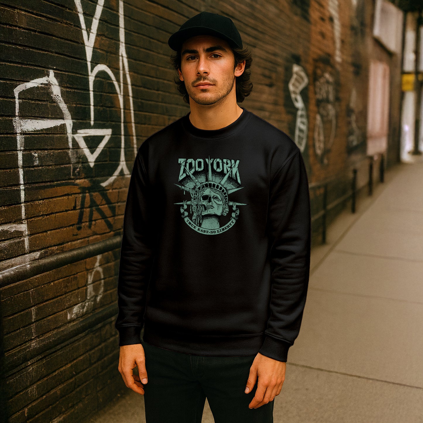 ZOO YORK TRUE EAST CREW SWEAT BLACK