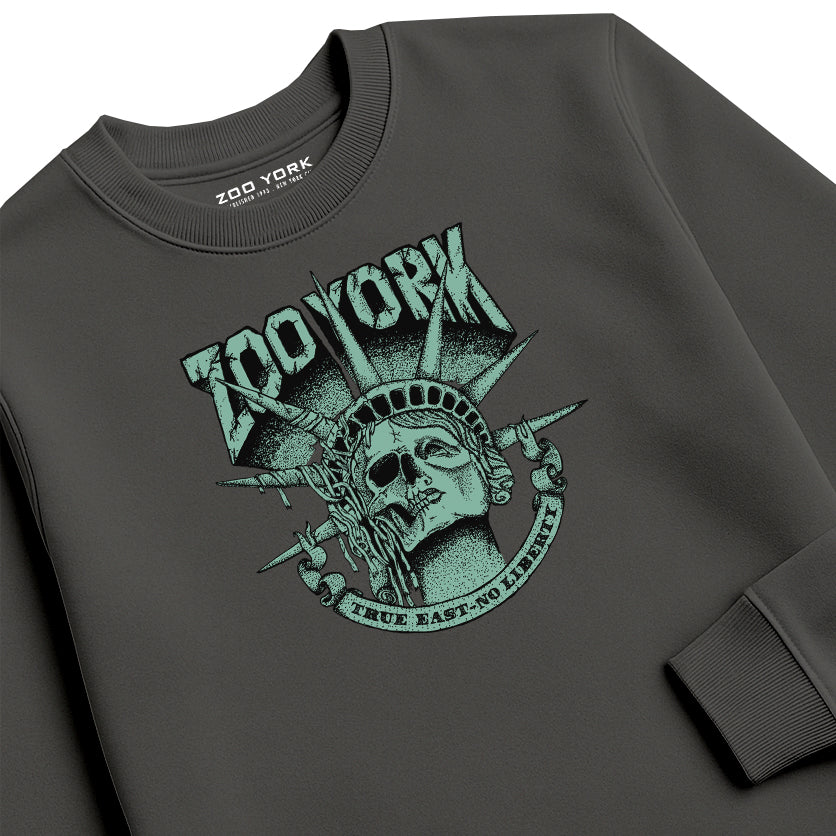 Zoo York True East Crew Sweat Charcoal - detail
