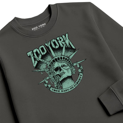Zoo York True East Crew Sweat Charcoal - detail