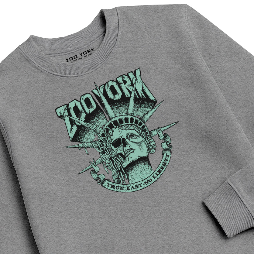 ZOO YORK TRUE EAST CREW SWEAT HEATHER GREY