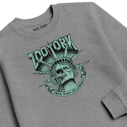 ZOO YORK TRUE EAST CREW SWEAT HEATHER GREY