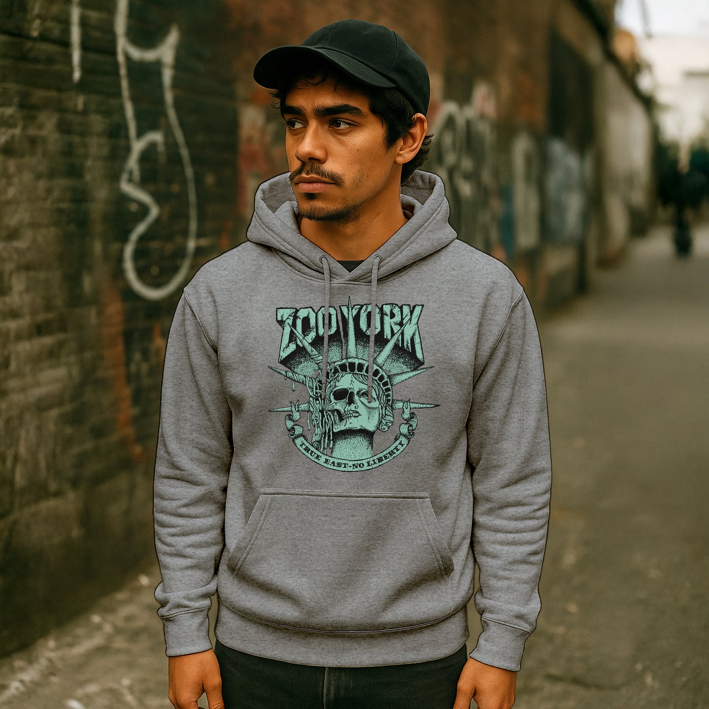 ZOO YORK TRUE EAST HOODIE HEATHER GREY
