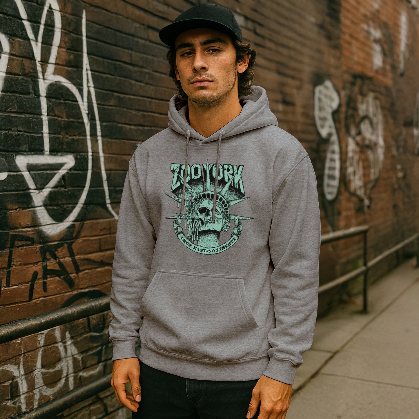 ZOO YORK TRUE EAST HOODIE HEATHER GREY
