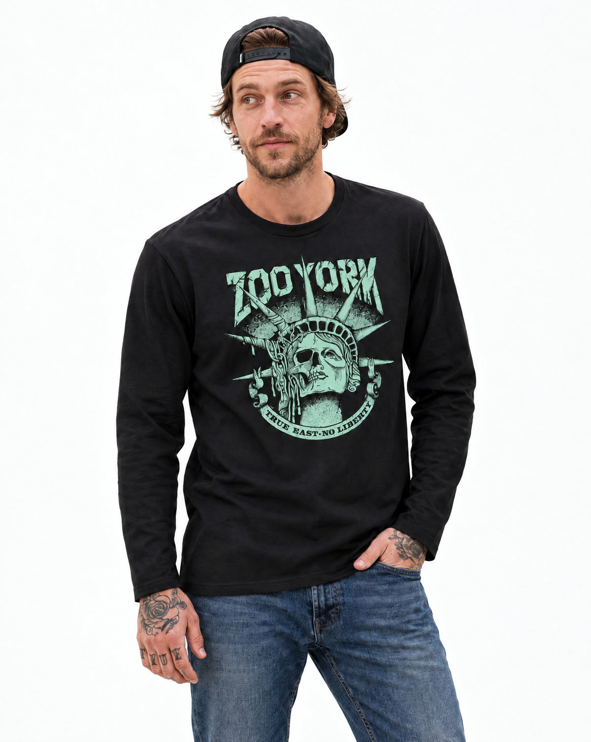 Zoo York True East Long Sleeve T-Shirt Black - model front