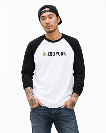 Zoo York Core Baseball Tee White/Black - model front