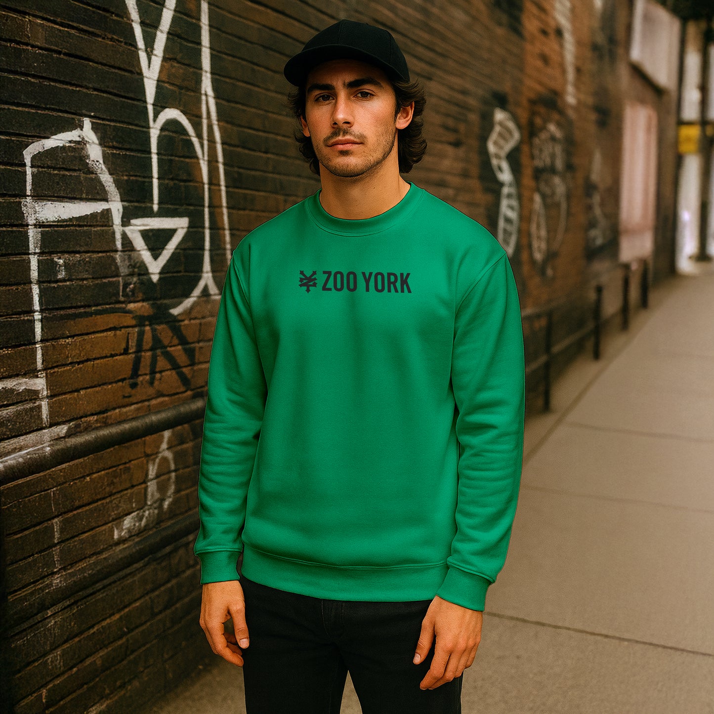 ZOO YORK CORE CREW SWEAT LITE KELLY GREEN