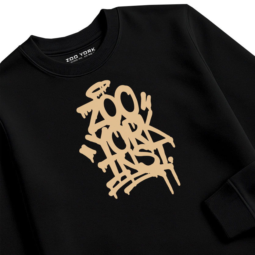 ZOO YORK DRIPPY CREW SWEAT BLACK