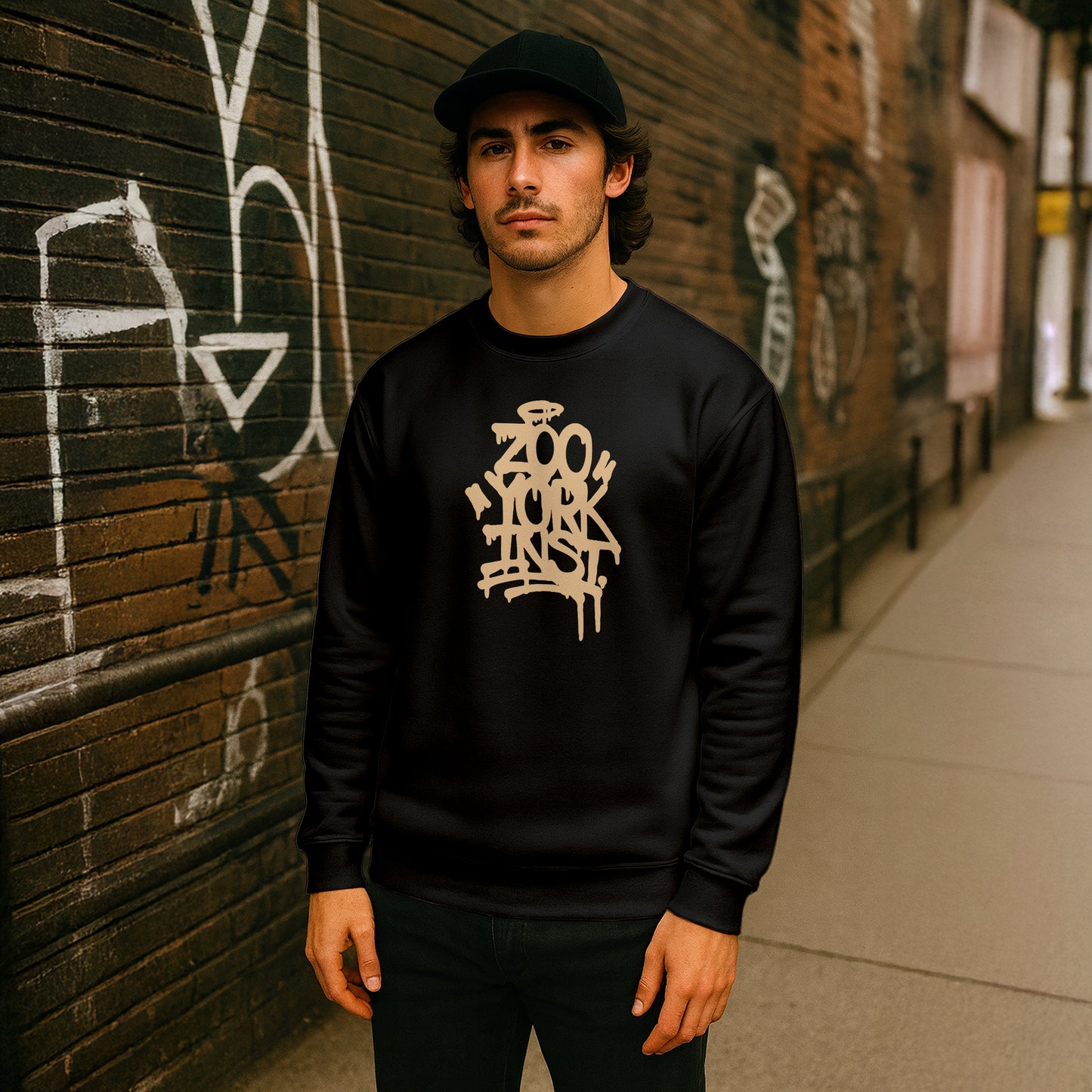 ZOO YORK DRIPPY CREW SWEAT BLACK