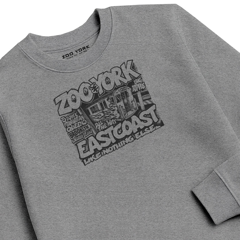 ZOO YORK CITY RIDES CREW SWEAT HEATHER GREY