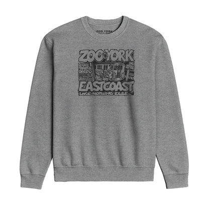 ZOO YORK CITY RIDES CREW SWEAT HEATHER GREY