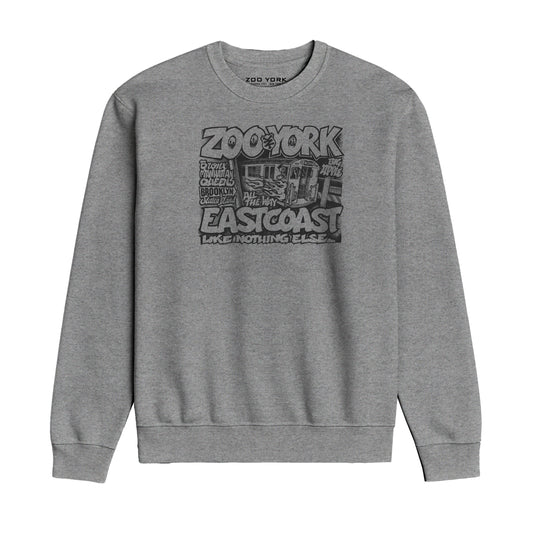 ZOO YORK CITY RIDES CREW SWEAT HEATHER GREY