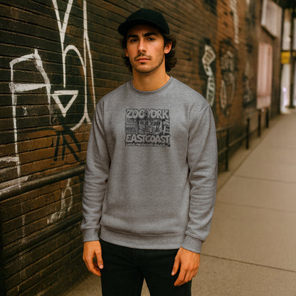 ZOO YORK CITY RIDES CREW SWEAT HEATHER GREY