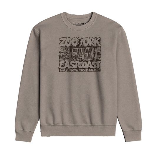 ZOO YORK CITY RIDES CREW SWEAT STONE