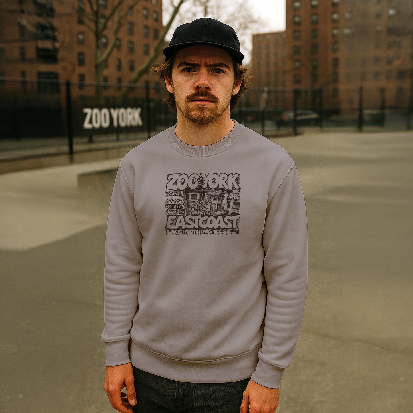 ZOO YORK CITY RIDES CREW SWEAT STONE