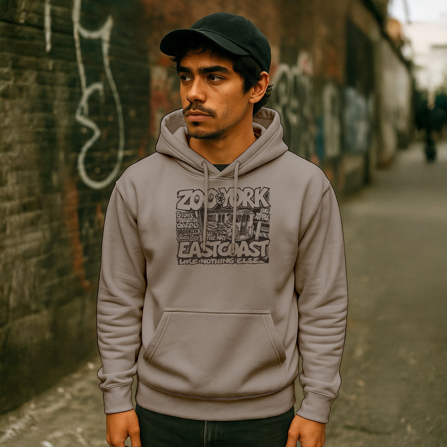 ZOO YORK CITY RIDES HOODIE STONE