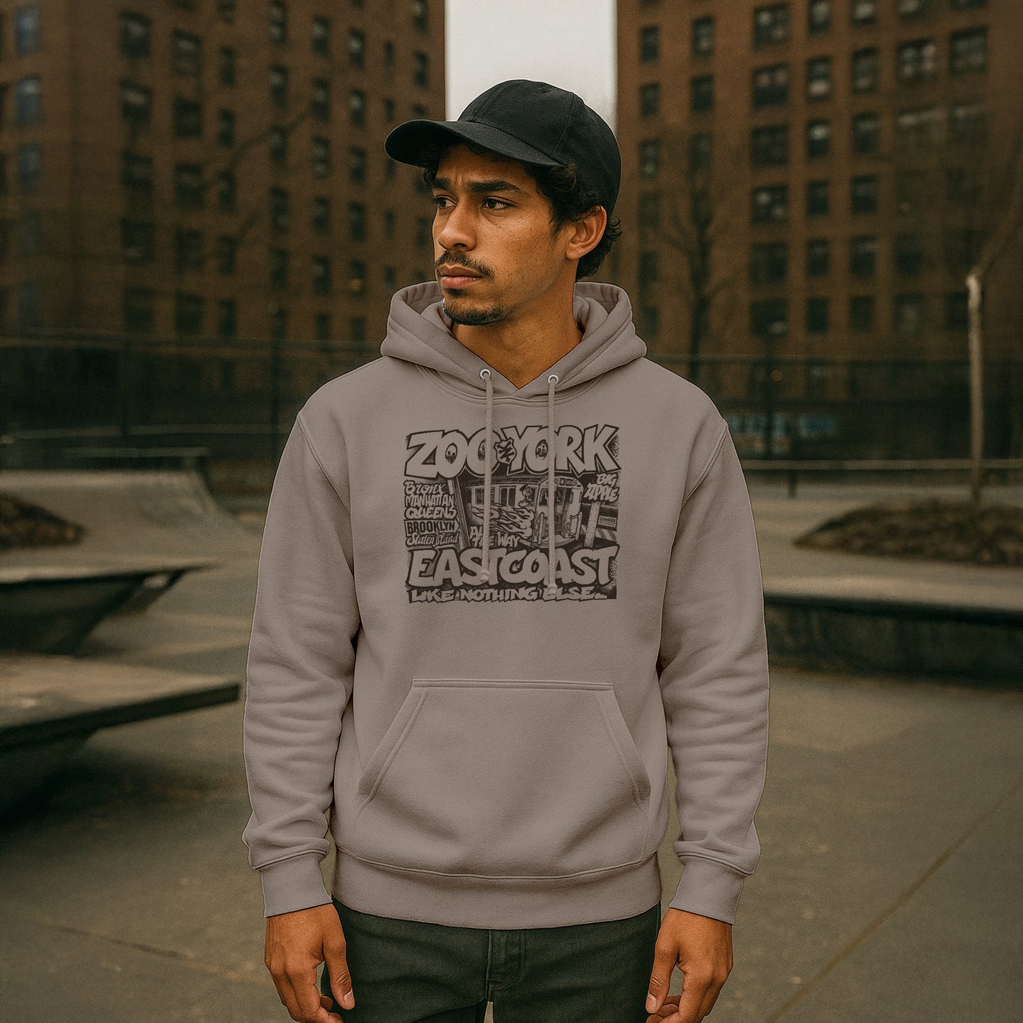 ZOO YORK CITY RIDES HOODIE STONE