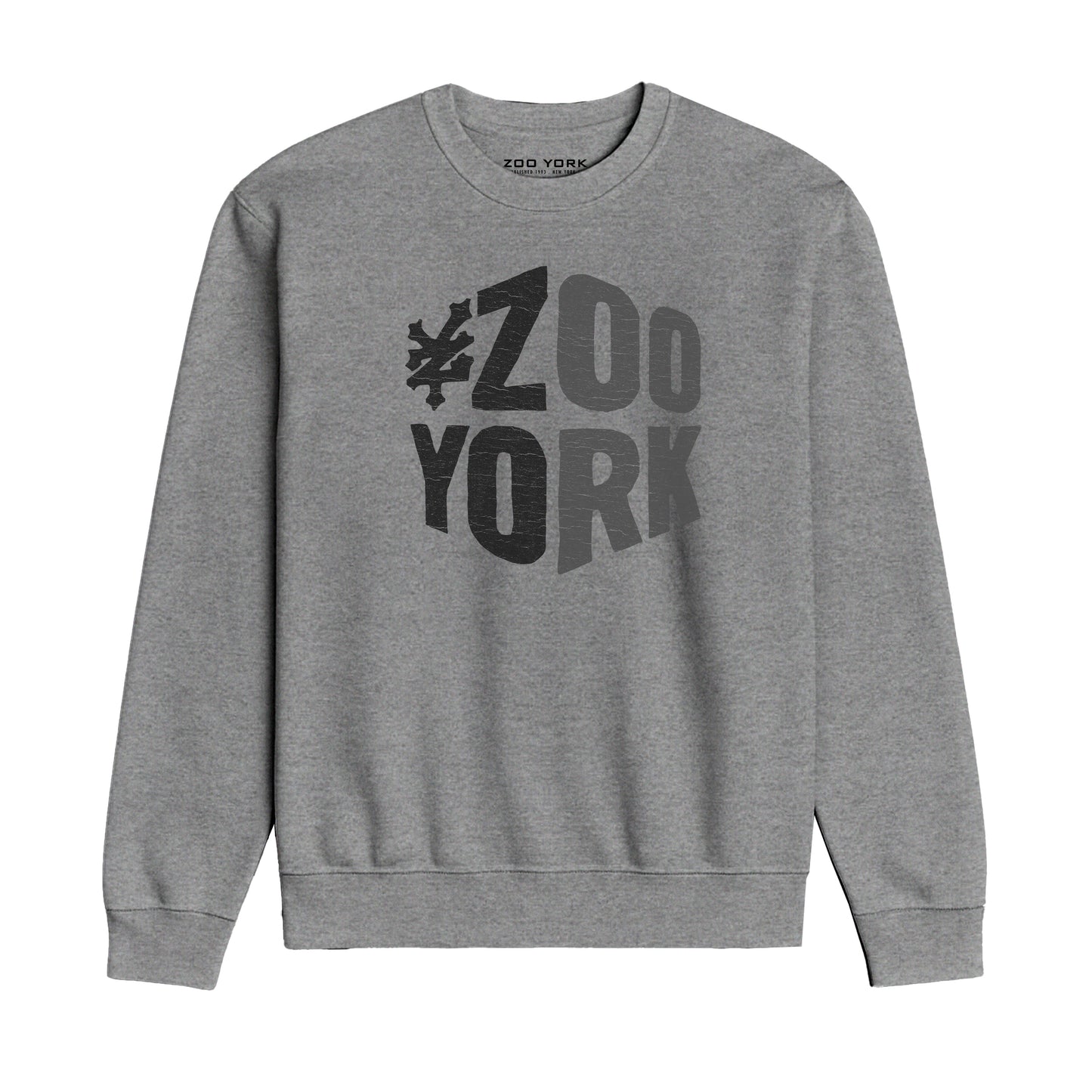 ZOO YORK ZY BLOCK CREW SWEAT HEATHER GREY