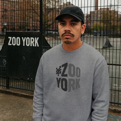 ZOO YORK ZY BLOCK CREW SWEAT HEATHER GREY