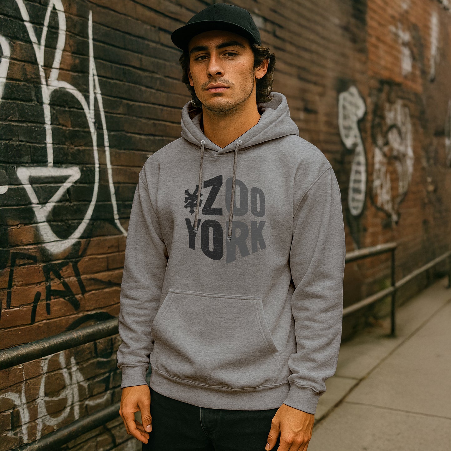 ZOO YORK ZY BLOCK HOODIE HEATHER GREY