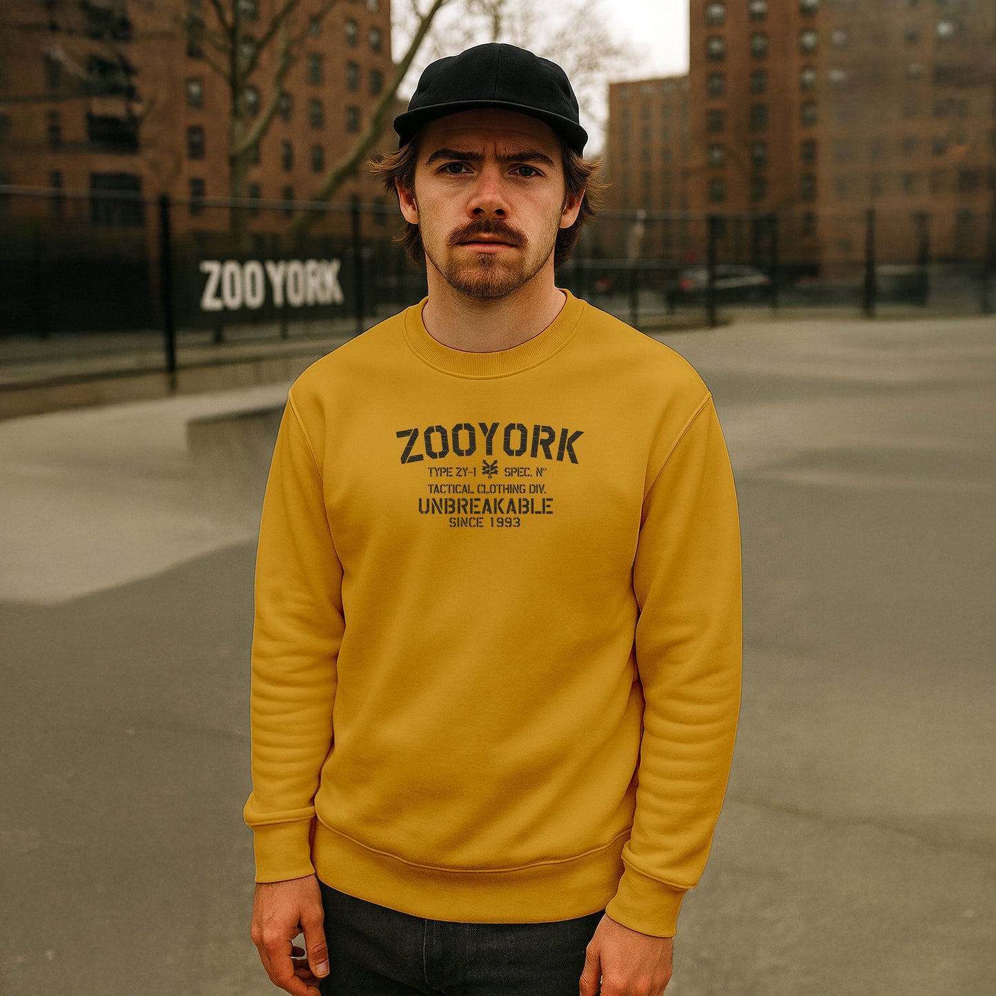 ZOO YORK UNBREAKABLE CREW SWEAT LITE MUSTARD