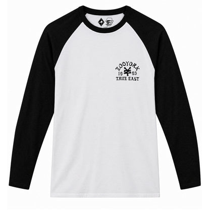 Zoo York True East Sketch Baseball Tee White/Black - front