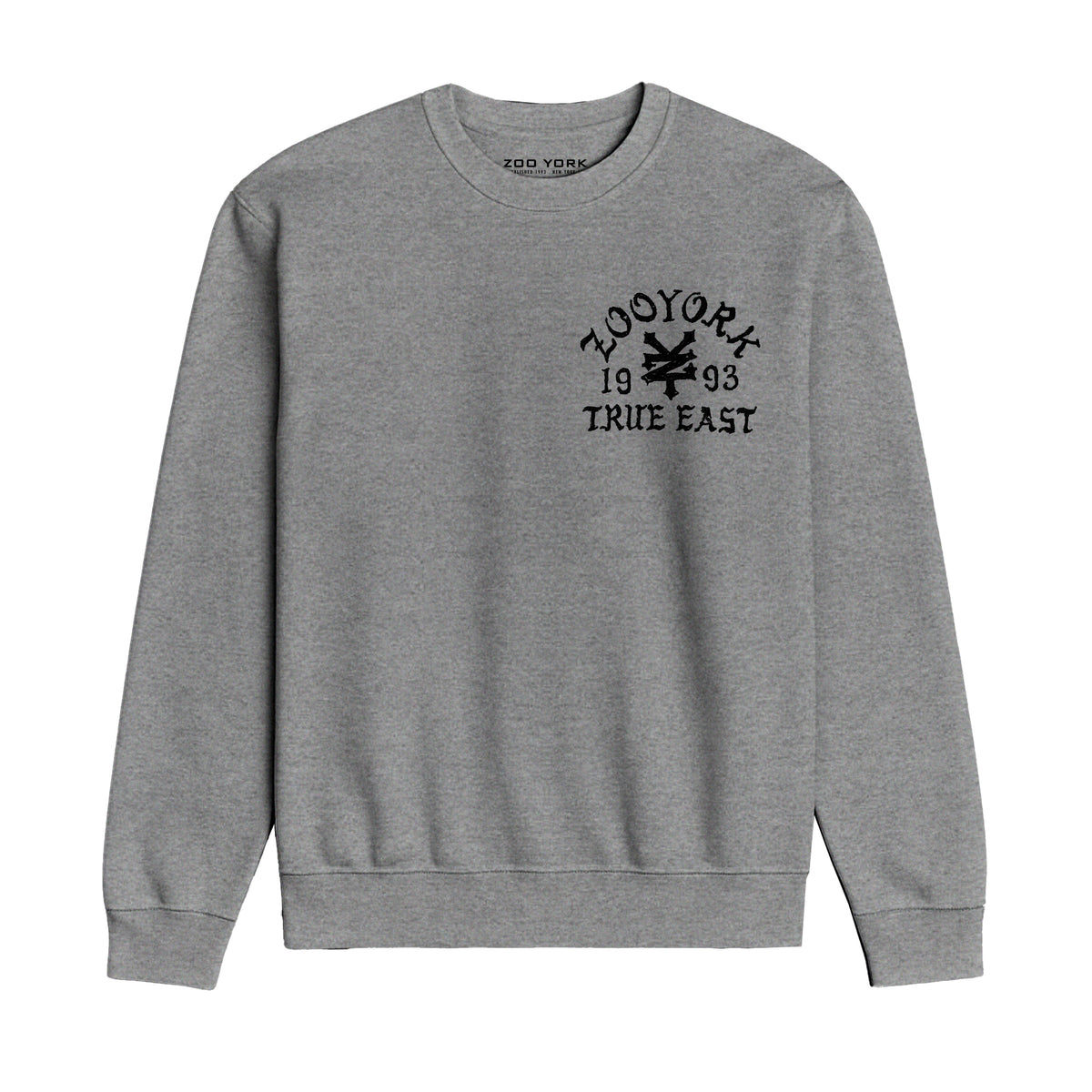 Zoo York True East Sketch Crew Sweat Heather Grey - front