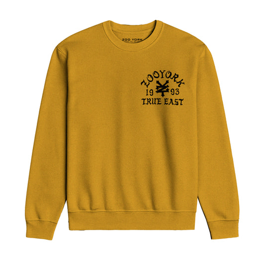 ZOO YORK TRUE EAST SKETCH CREW SWEAT LITE MUSTARD
