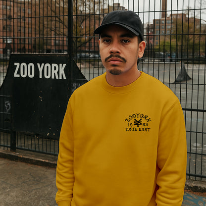 ZOO YORK TRUE EAST SKETCH CREW SWEAT LITE MUSTARD