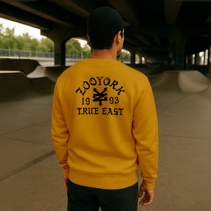 ZOO YORK TRUE EAST SKETCH CREW SWEAT LITE MUSTARD