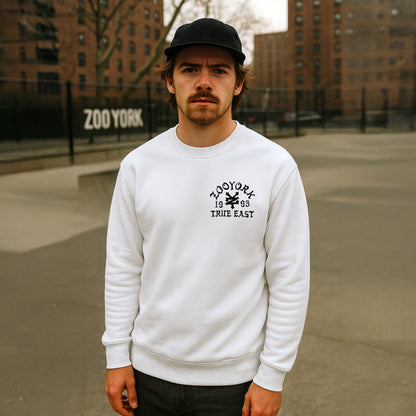 ZOO YORK TRUE EAST SKETCH CREW SWEAT LITE WHITE